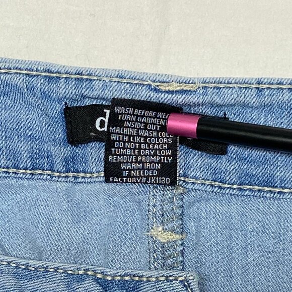 D. Jeans High Waist Button Front Stretch Denim Jeans Pencil Skirt Light Wash 12 - Picture 11 of 11